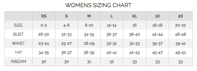 Kerrits Tights Size Chart