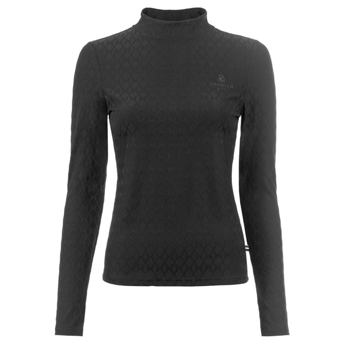 Cavallo Ladies Rabia Stand-Up Collar Jacquard Shirt with 3D Logo