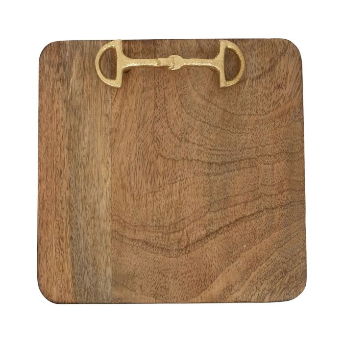 Wooden Square Tray with Gold Bit