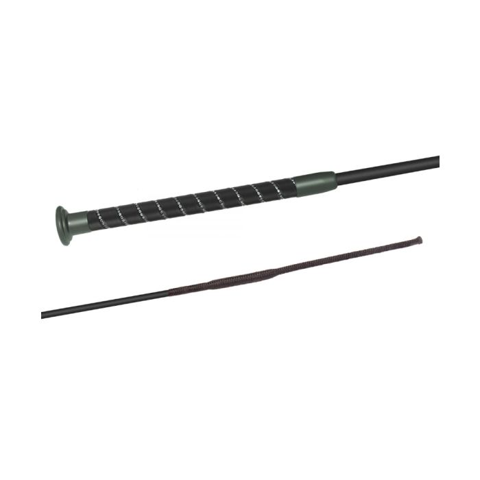 Fleck Dressage Silk Touch Crystal Graphite Handle Whip
