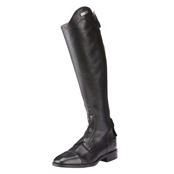 Black Leather Dressage Riding Boots Womens 6 1/2B with Boot Hooks USA