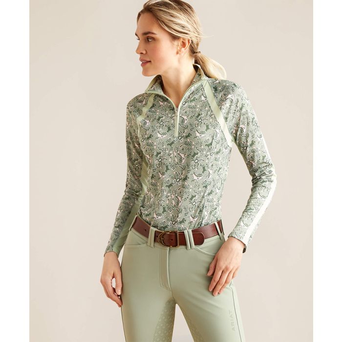 Ariat Ladies Sunstopper 3.0 Zip Long Sleeve Baselayer Shirt - Prints 4