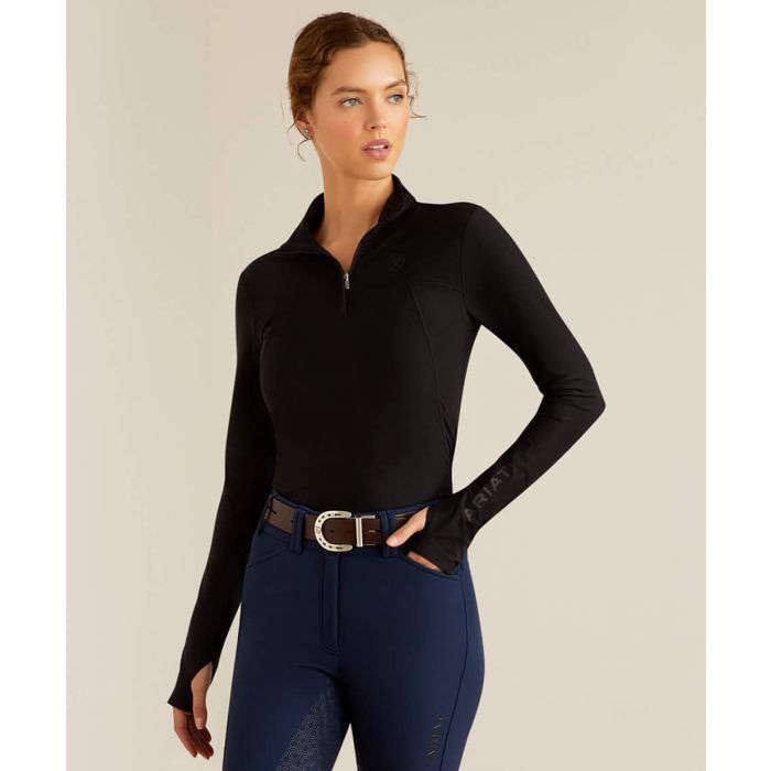 Ariat Ladies Lowell 3.0 1/4 Zip Baselayer Solid Long Sleeve Shirt - 5