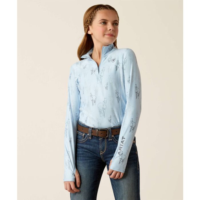 Ariat Youth Lowell 3.0 1/4 Zip Baselayer Print Long Sleeve Shirt