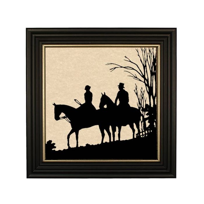 Madison Bay Co. 8" X 8" Field Horses Paper Cut Silhouette In Wood Frame
