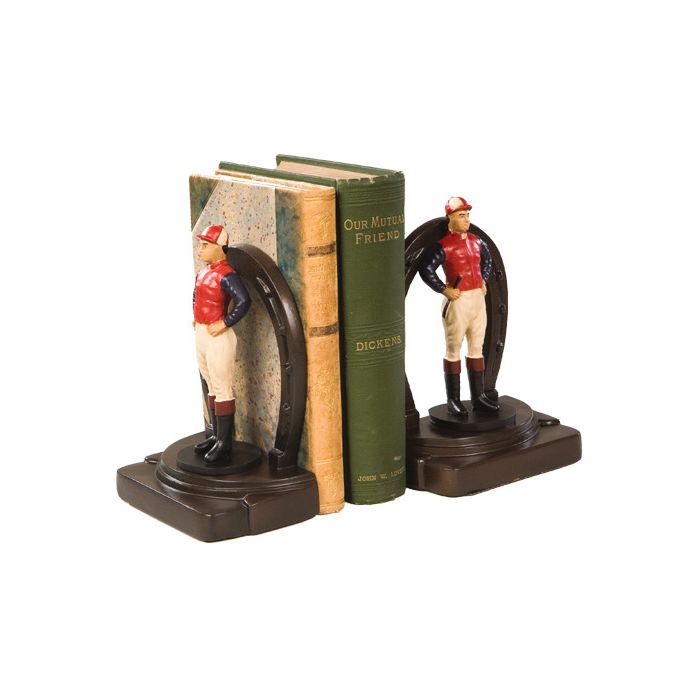 Oklahoma Casting Jockey & Horseshoe Bookend Pair