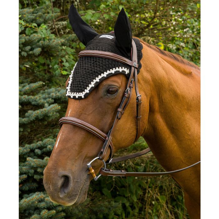 Equine Couture Fly Bonnet w/ Pearls & Crystals