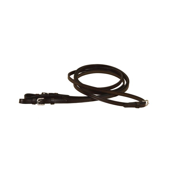 Tory Flat Reins with Buckle End Black 1/2" X 60"