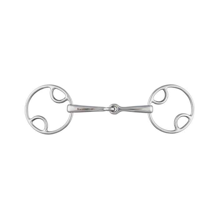 Korsteel Stainless Steel Loose Ring Jointed Beval Snaffle Bit