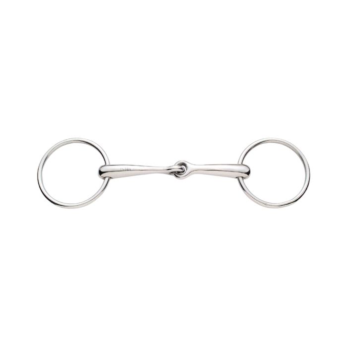 Korsteel Stainless Steel Solid Mouth Single Jointed 16MM Loose Ring Snaffle Bit