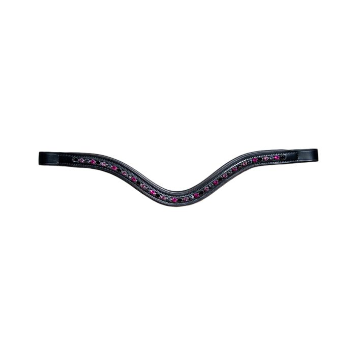 KL Select Paradise Blackberry Curved Padded Browband With Crystals