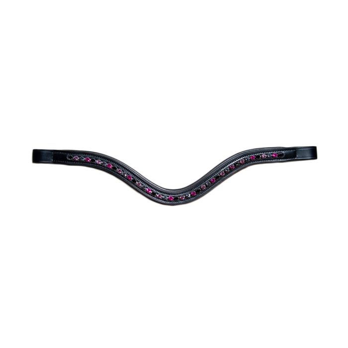 KL Select Paradise Blackberry Curved Padded Browband With Crystals