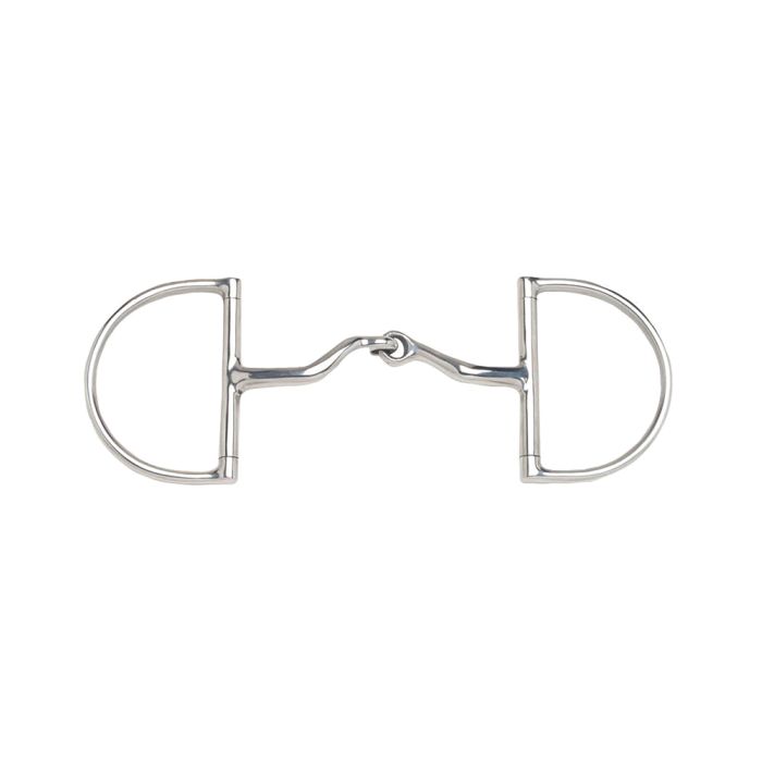 JP Korsteel Curved Stainless Steel Jointed Port Hunter Dee Ring Snaffle Bit