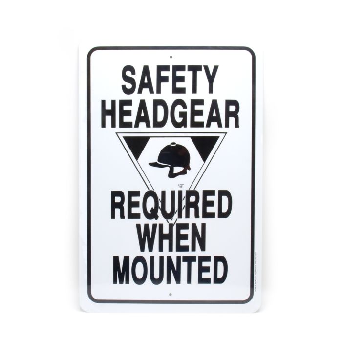 Noble Beast Safety Headgear Required  Aluminum Sign (12" x 18")