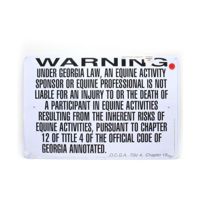 Noble Beast Georgia Eqine Law Aluminum Sign (18" x 12")