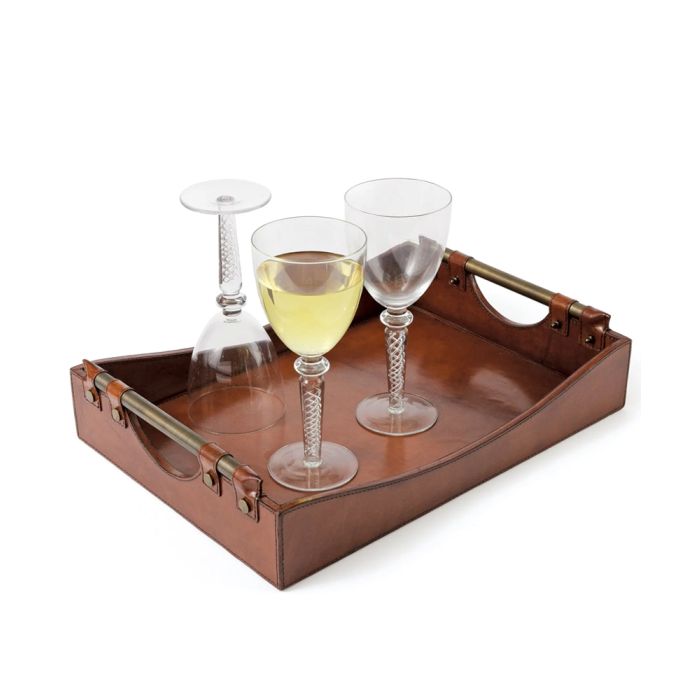 Brass & Leather Wave Tray