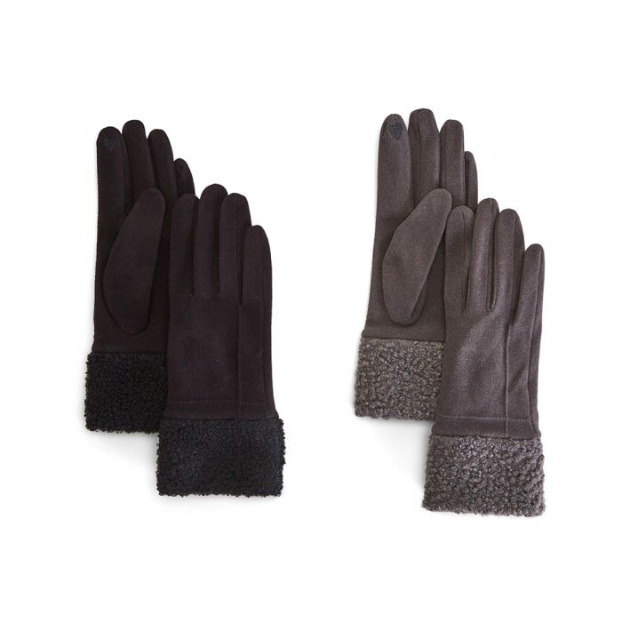 Two's Company Sherpa Cuff Gloves With Touchscreen Fingertips
