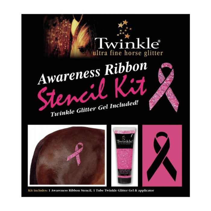 Twinkle Stencil Kit Awareness Ribbon with Glitter