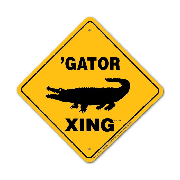 Noble Beast Gator X-ing Sign (12" x 12")
