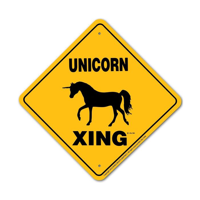 Noble Beast Unicorn X-ing Sign (12" x 12")
