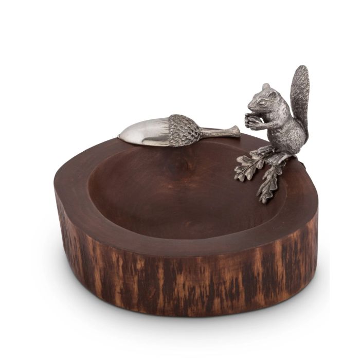 Vagabond House Standing Squirrel Nut Bowl With Acorn Scoop