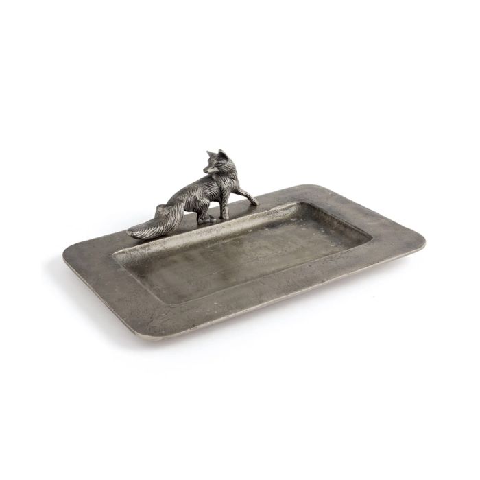 Pewter Aluminum Fox Zorro Tray