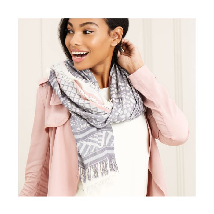 SPOTS REVERSIBLE SCARF W/