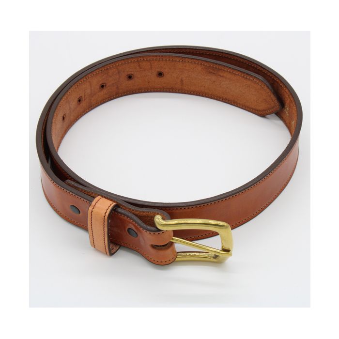 Tory 1.5" Bridle Leather Stitched Belt with Snap Buckle Closure