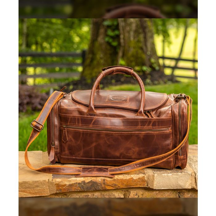 Madison Creek Mens Weekender Leather Duffle Bag