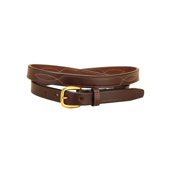 Tory Repeated Stitch 1" Leather Belt