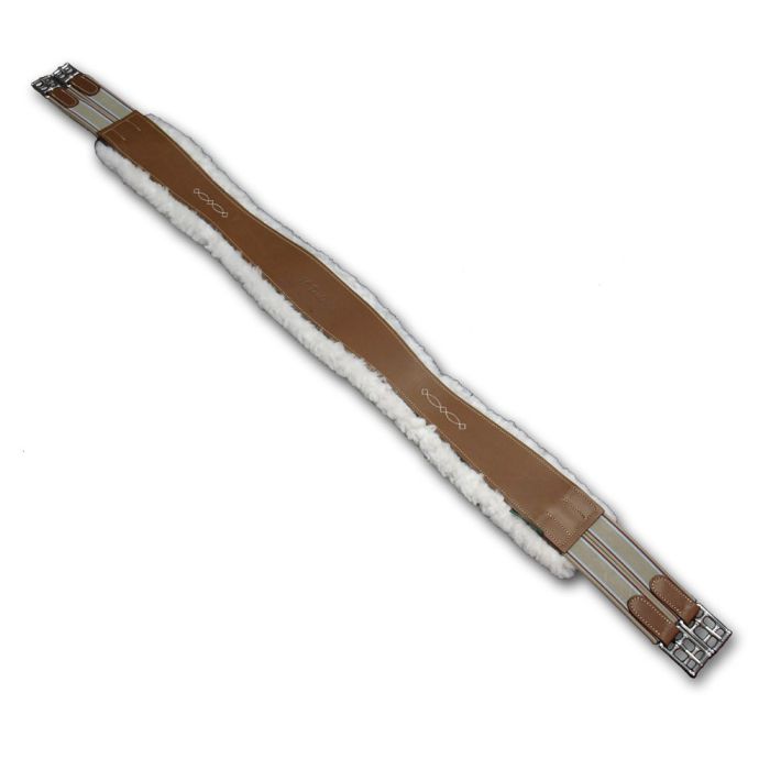 M. Toulouse Shaped Leather & Wool Girth w/Velcro