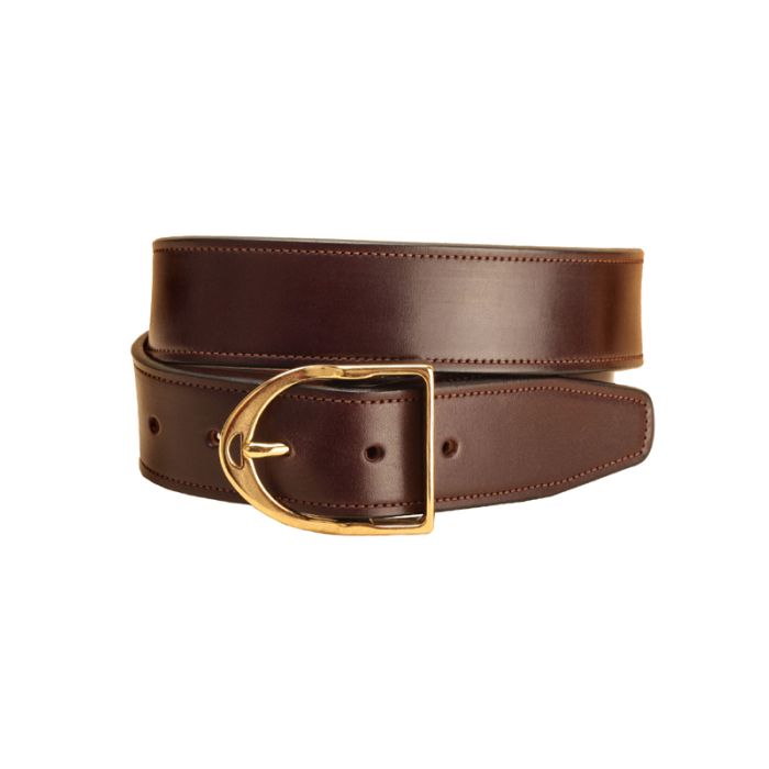 Tory Brass Stirrup Buckle 1.5" Leather Belt