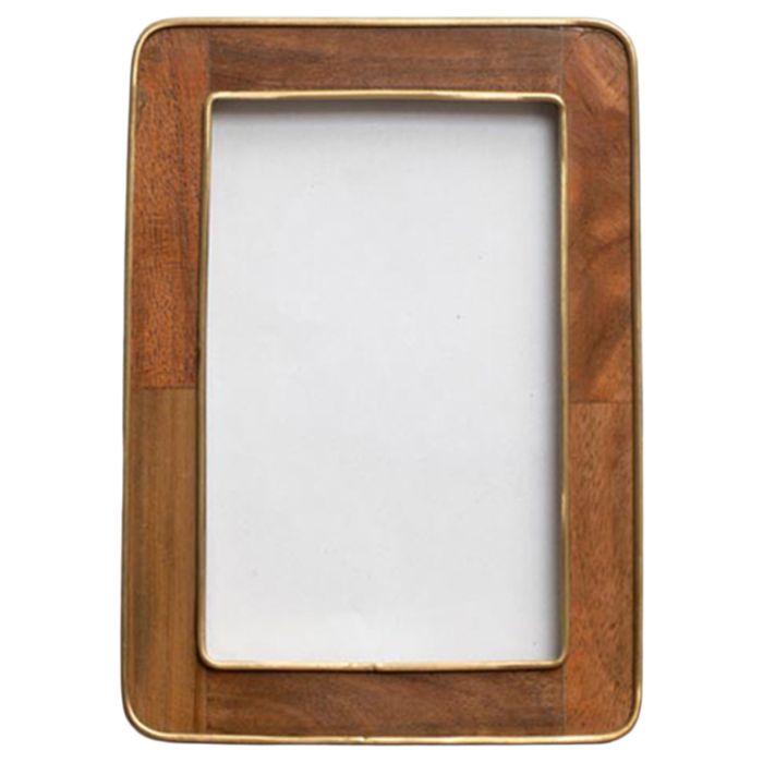 Chehoma Sloan Wooden Photo Frame With Rounded Brass Edge (10x15)