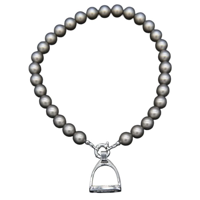 Loriece Horse Stirrup & Swarovski Fresh Water Pearl Necklace