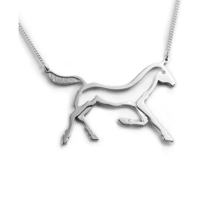 Loriece Cantering Horse Silhouette Necklace