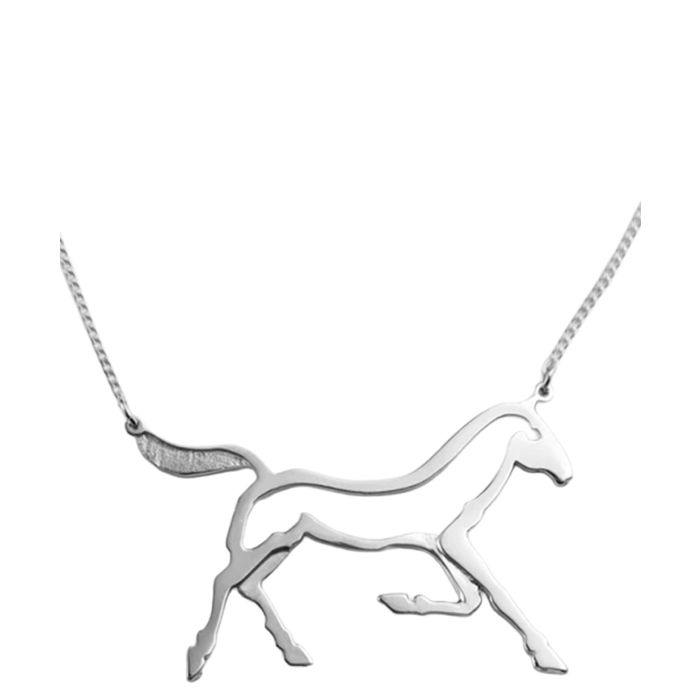 Loriece Cantering Horse Silhouette Necklace