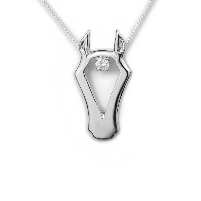Loriece Horsehead Slide 16 Inch Necklace with Cubic Zirconium