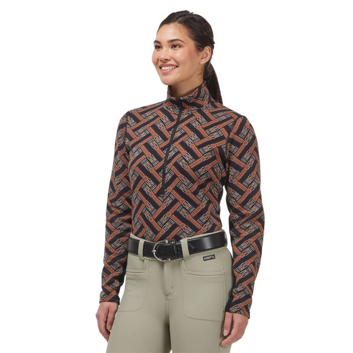 Kerrits Ladies Plush Printed Fleece Half Zip Top