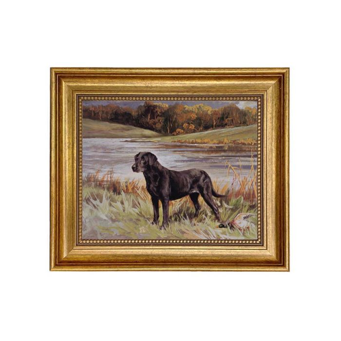 Madison Bay Co. Labrador Retriever with Duck Framed Painting 8" X 10"