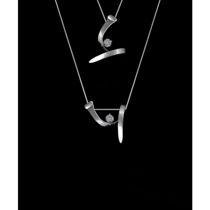 Loriece Twisted Horseshoe Nail Cubic Zirconium Necklace