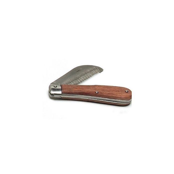 Folding Stripping Comb with Wooden Handle