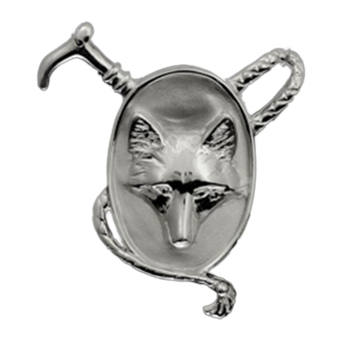 Loriece Silver Fox Mask & Whip Necklace