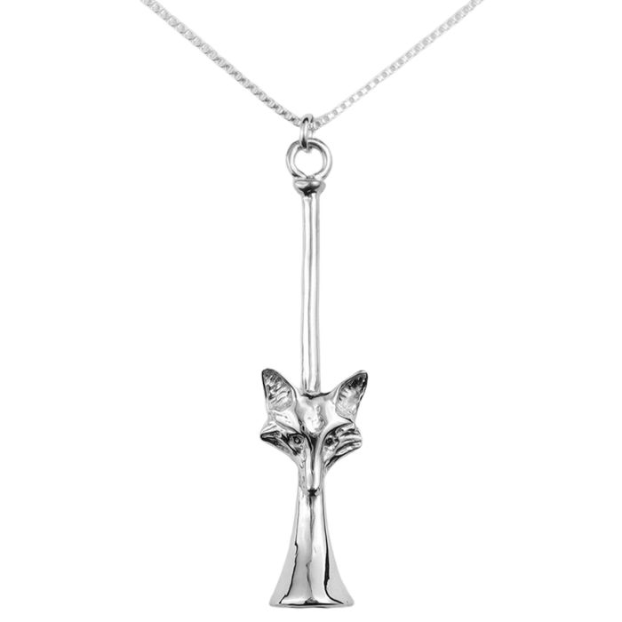 Loriece Long Horn & Fox Mask Necklace