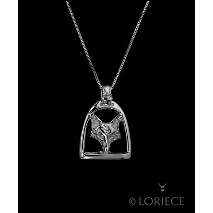 Loriece Fox Mask in Stirrup Necklace