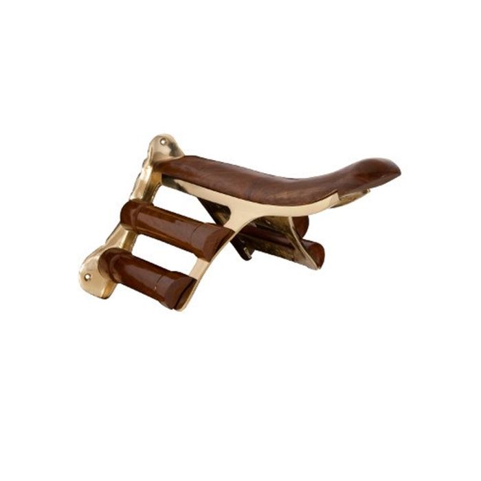 Brass & Wood Saddle Rack
