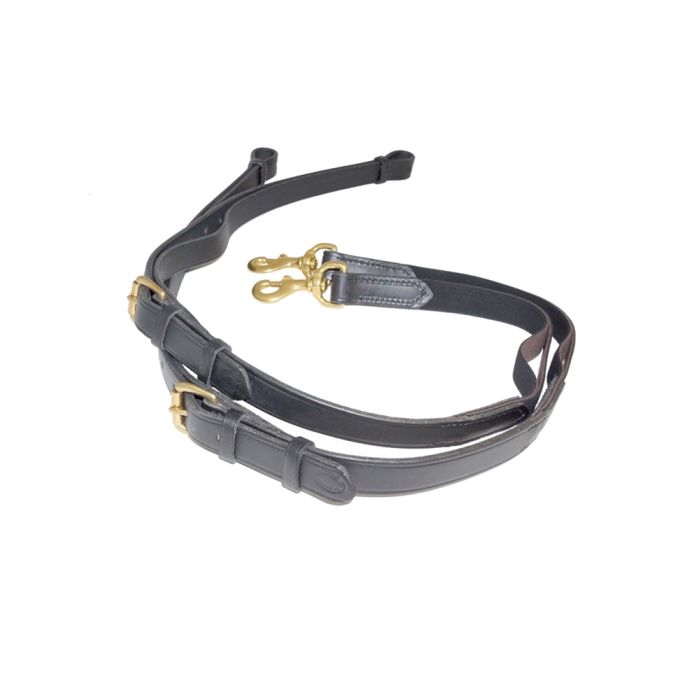 Nunn Finer Havana Horse Sized Leather Side Reins with Elastic