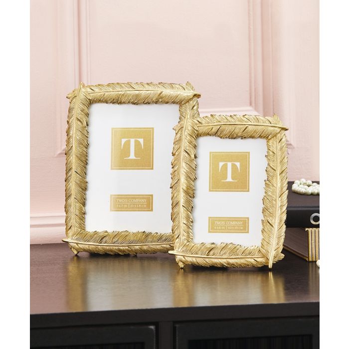 Gold Feather 5x7 Photo Frame