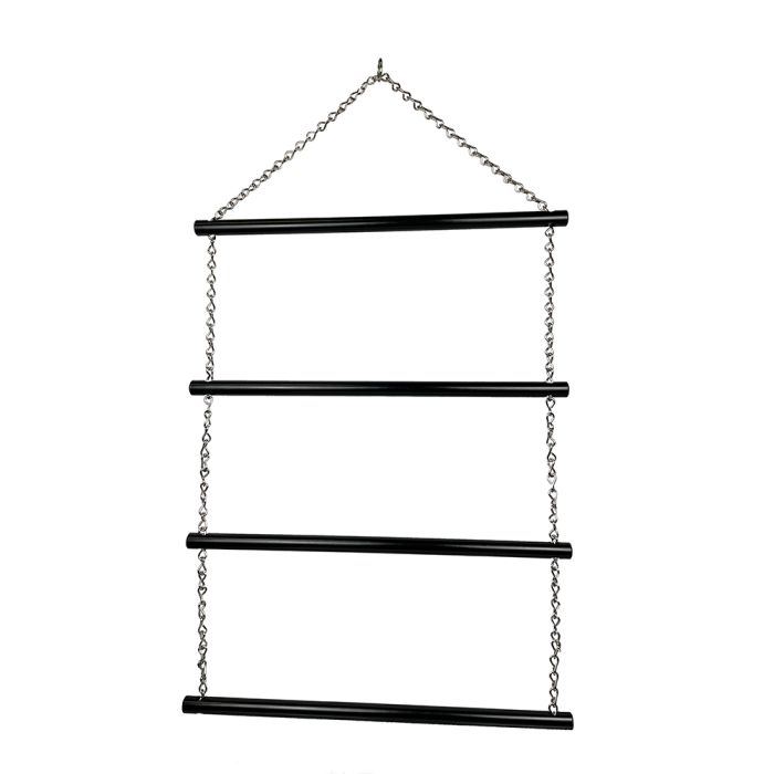 Black Wooden 24" Blanket Rack With Silver Chain