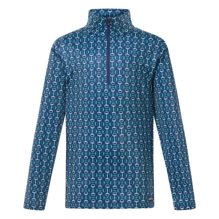Kerrits Kids First Level Quarter Zip Stretch Fleece Tech Top - Print