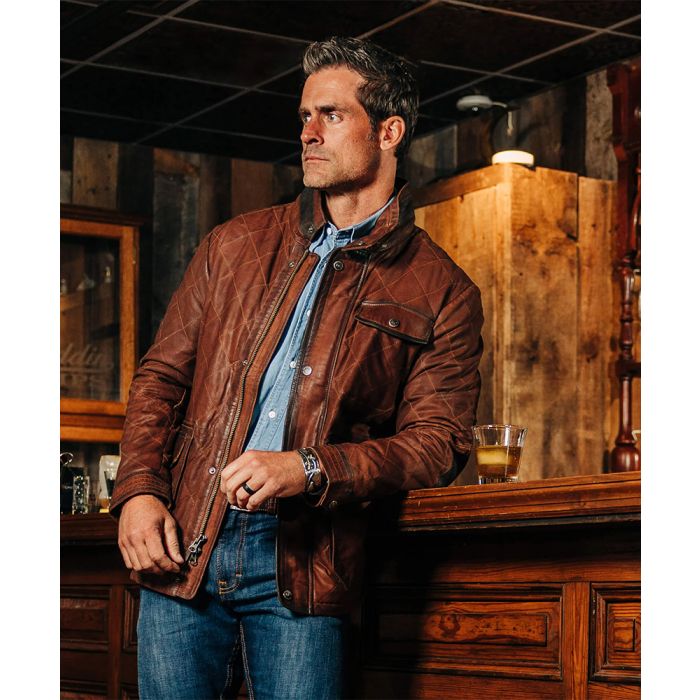 Madison Creek Mens Sedona Waxed Suede Leather Jacket